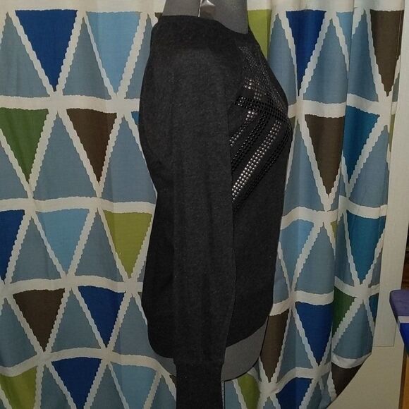 Caslon  gray studded women's sweatshirt - Picture 4 of 9